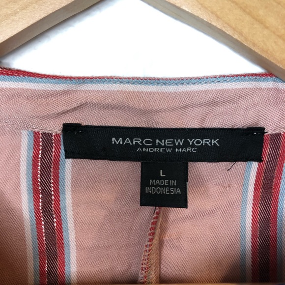 Andrew Marc New York Metallic Striped Top~Sz Large - Picture 9 of 10